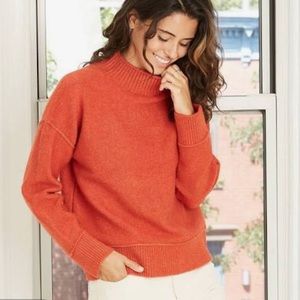 Universal Thread: Women's Mock TurtleNeck Pullover Sweater Rusty Orange XL